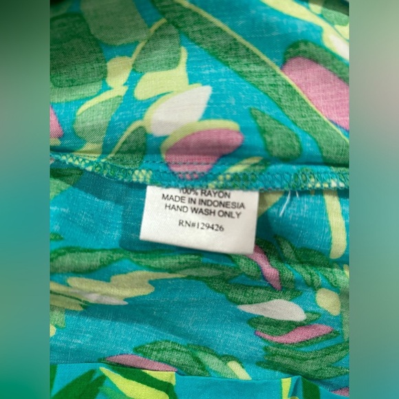 NWT Escapada Living Multi Tropical Tasseled Off The Shoulder Kaftan Dress XS - Picture 8 of 8